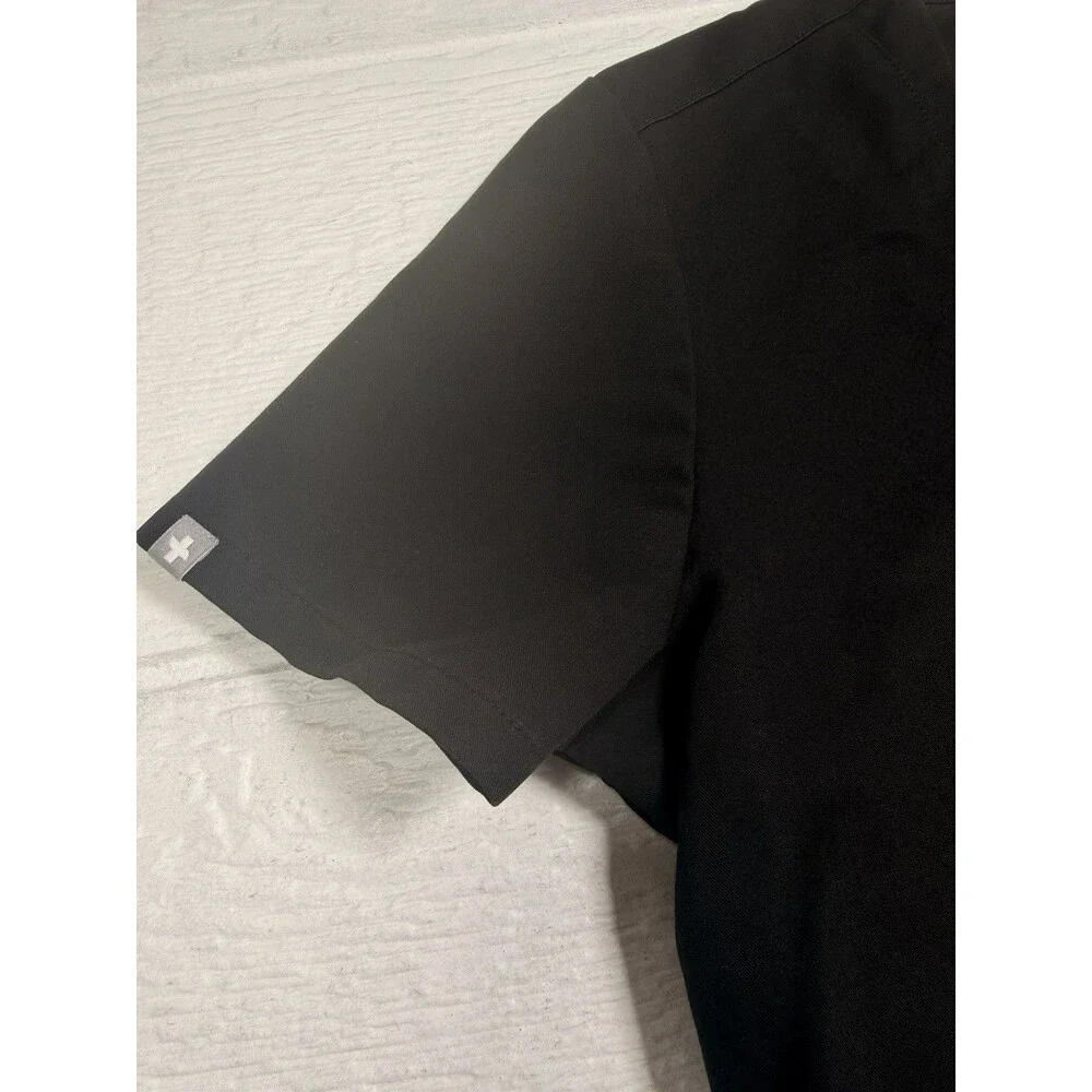 FIGS Womens Casma Three Pocket Scrub Top Black Small V-Neck Medical - Picture 6 of 11